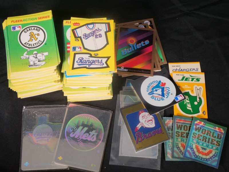 200+ Vintage Baseball Sticker Lot MINT Unpeeled - Fleer Logos & Upper Deck Holo