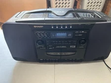 Vintage 90s Boombox 5 Disc Changer CD Dual Cassette Sharp WQ-CH800 Tested!