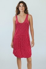 Gap Women’s Size XS Sleeveless V Neck Side Pockets Drawstrings Dress Pink White