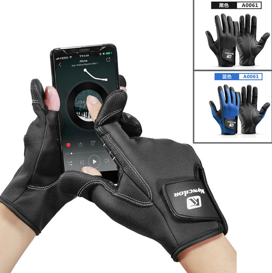 Fishing Gloves Neoprene Fleece Waterproof Warm Full Finger Gloves for Men Women - Image 2 of 4