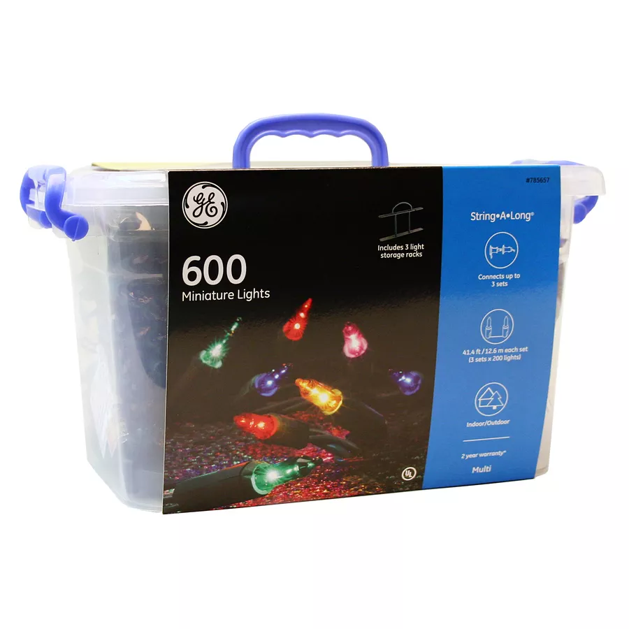 GE String A Long 600 Count Multicolor Mini Lights birthday CHRISTMAS LIGHTS SALE