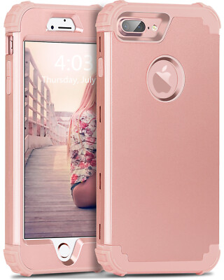 For iPhone 8 Plus iPhone 7 Plus Shockproof 3 in 1 Hybrid Hard PC Case Cover