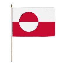 1 Docena de Banderas de Groenlandia 12x18 pulgadas Palo Bandera de Groenlandia Bandera de Groenlandia