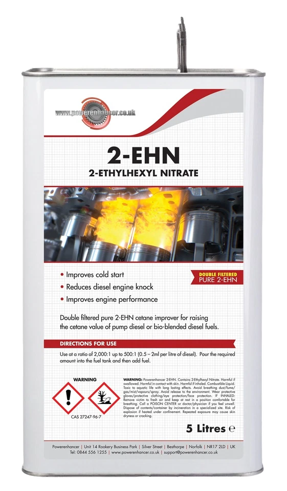 2-ehn99 Puro Cetano Gasolio Cetane Booster Diesel Additivo - 5 Litri - Imagen 3 de 4