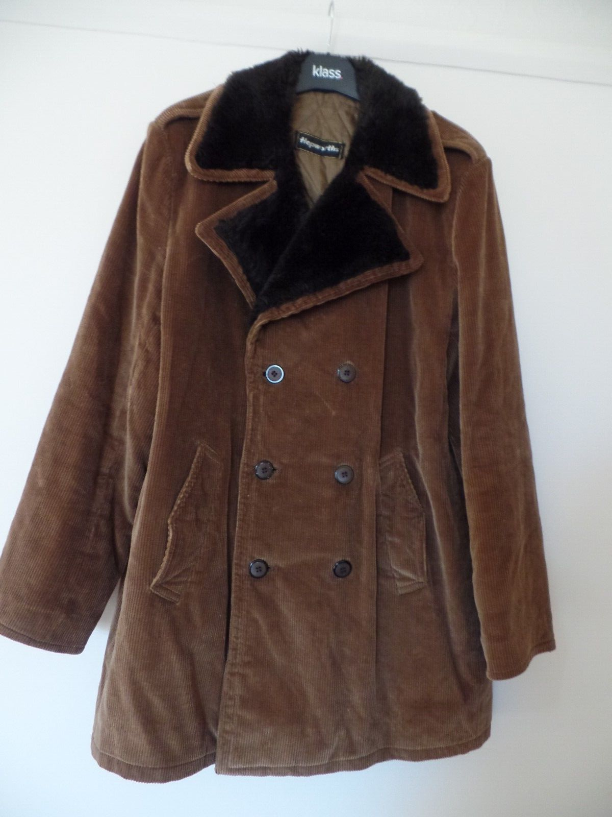 HEPWORTHS CORDUROY FAUX FUR JACKET COAT 