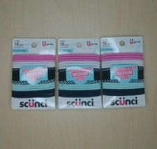 3 Packs of 18 54 total SCUNCI No Damage Medium Hold Comfortable Hair Elastics