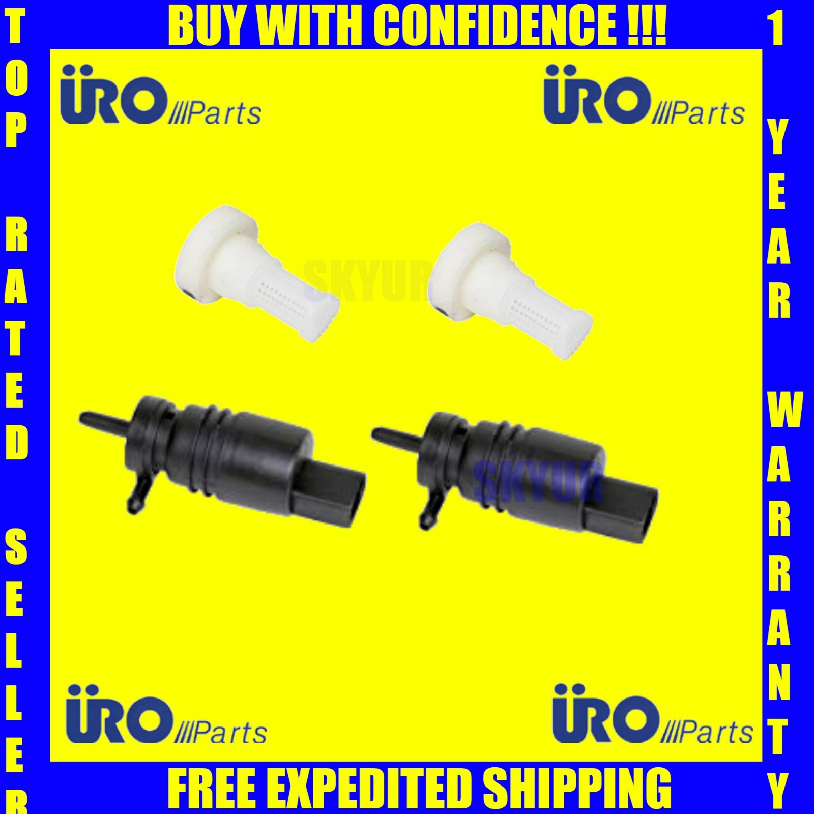 Windshield Washer Fluid Pump+Seal Set of 2 Mercedes AUDI BMW PORSCHE VW ...