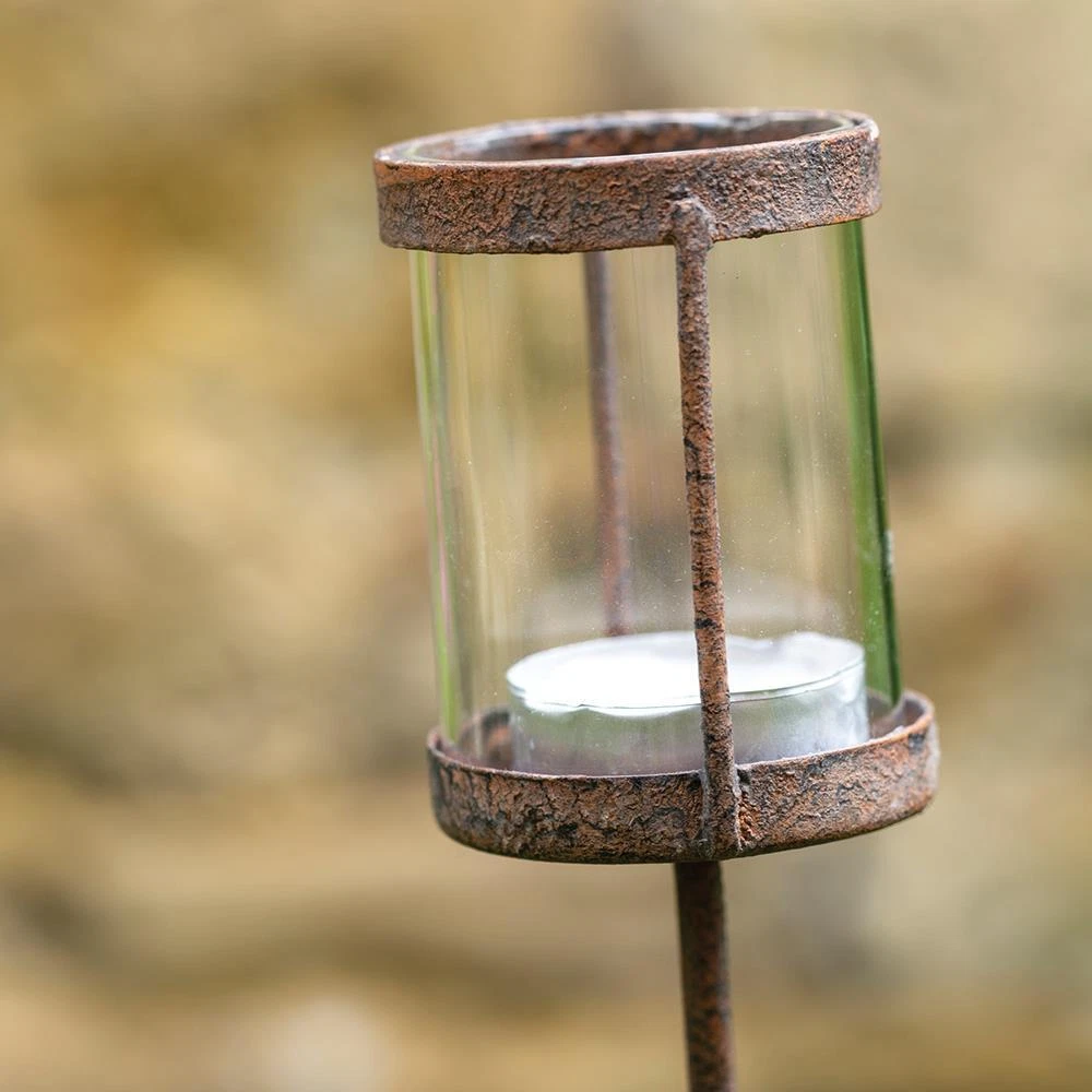 Garden stake tea sale light candle holder