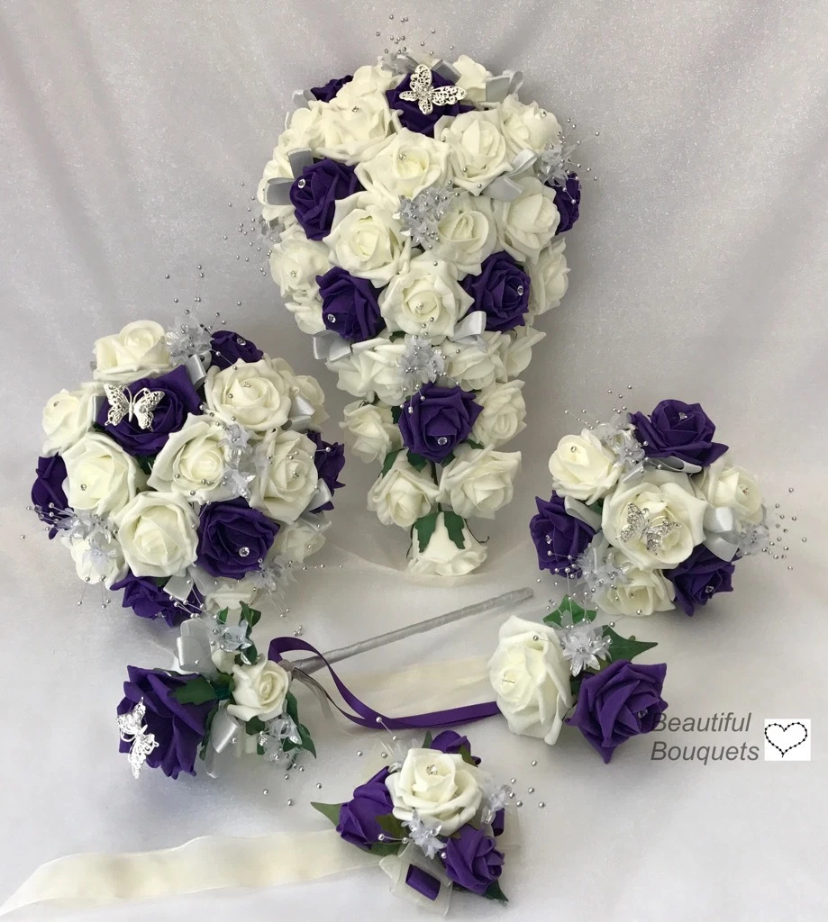 Purple wedding 2024 bouquets for bridesmaids