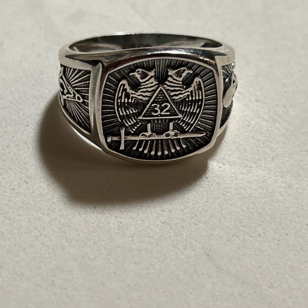 Silver Scottish Rite Rings Scottish Rite Rings Silver Color Stainless Steel 33rd Degree Scottish