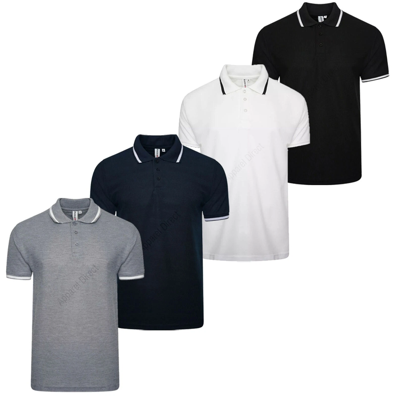 Multipack Mens Polo Shirt Short Sleeve 3,4,7 Pack Pique Plain Tipping TShirt Top
Opens in a new wind
