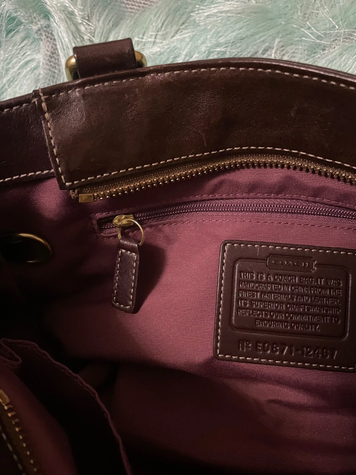 Borsa Coach firmata logo pelle marrone MedHand Bag