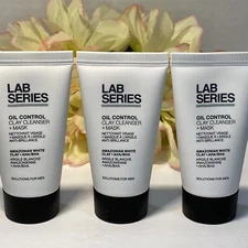 3 X Lab Series for Men Oil Control Clay Cleanser + Mask = 3oz Sealed Free Ship