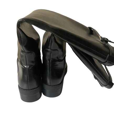 Zara Black Knee High Boots With Buckle Size- 38-7.5 - Picture 3 of 5