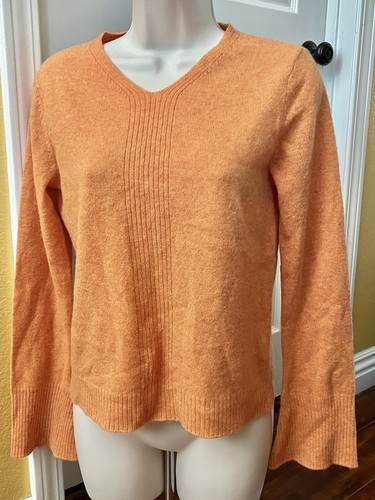 ANNE KLEIN NEW YORK 100% Cashmere Pink Orange Sweater - Size P/S