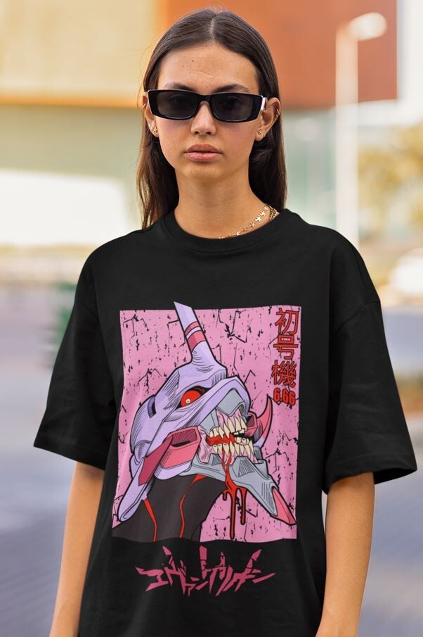 T-shirt Neon Genesis Evangelion Shinj Asuka Eva Unit 01 Anime