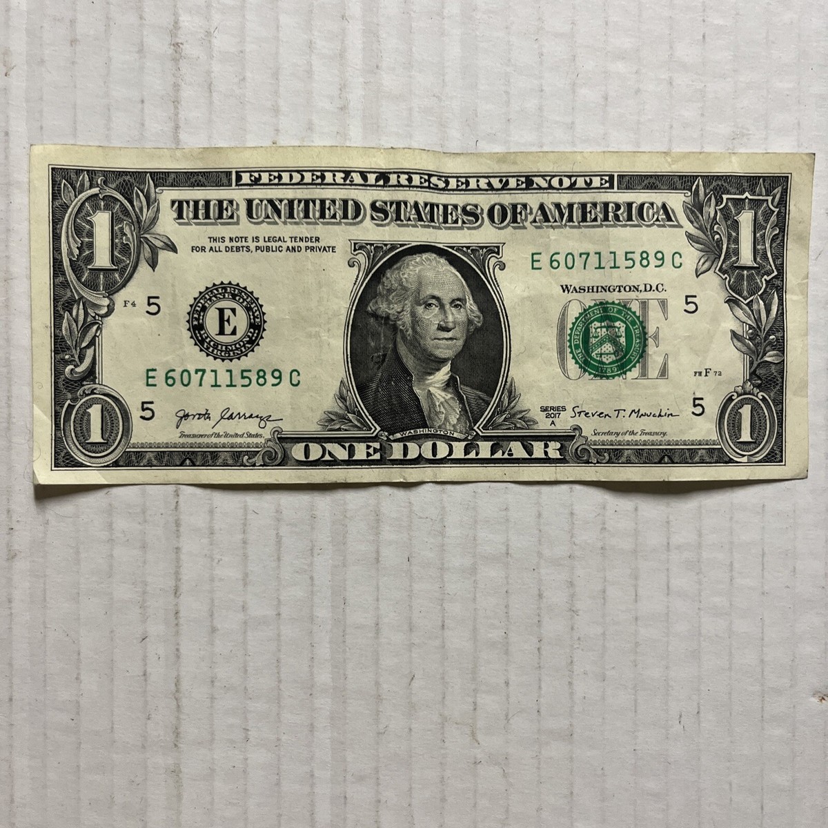 589 Ripple US $1 Dollar Bill Unique RIPPLE Serial Number - 60711589 RARE  XRP | eBay