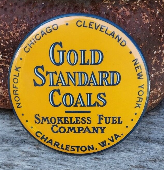 Old Advertising Premium Mirror GOLD STANDARD COALS Smokeless Fuel Charleston WV eBay