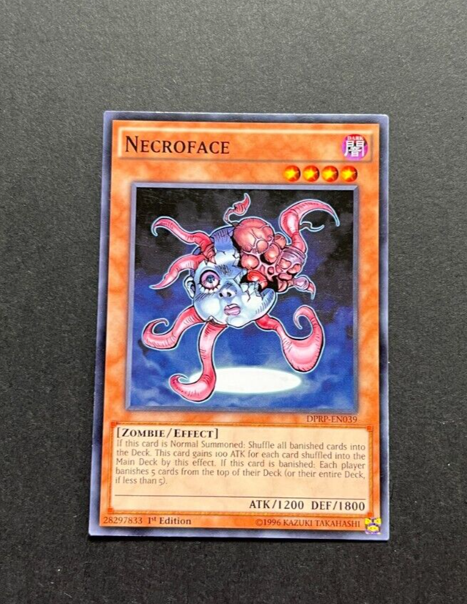 yugioh necroface deck Yu-Gi-Oh! By Konami Yu-Gi-Oh! This card gains 100 ATK for each card shuffled into the Main Deck by this effect Yu-Gi-Oh! Wiki:Featured Card/Necroface | Yu-Gi-Oh!