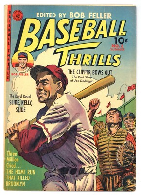 Baseball Thrills #3 Kinstler cover/art Feller! Joe DiMaggio 1952 Ziff Davis M782