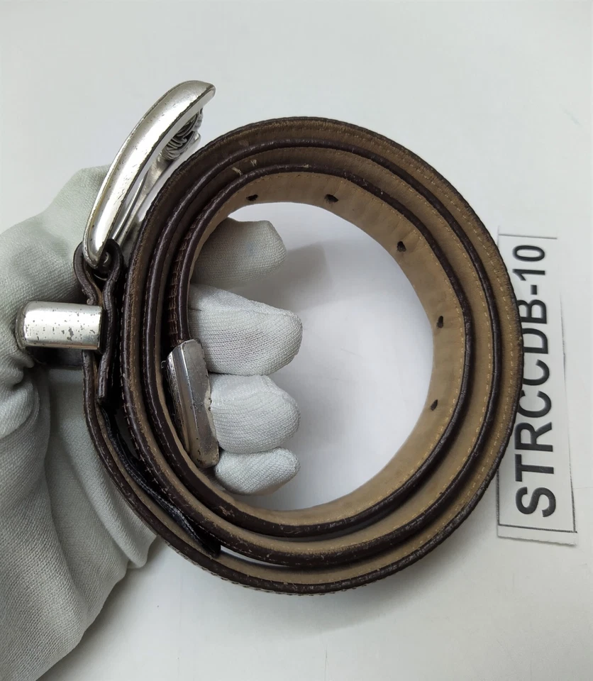 Brighton Brown Leather Belt Snakeskin Emboss Silverstone Buckle - Size 32 - Image 4 of 4