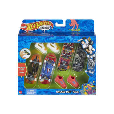 Hot Wheels Skate HGT84 Fingerboard + Schuh 4er-Pack Finger Skateboard NEU & OVP