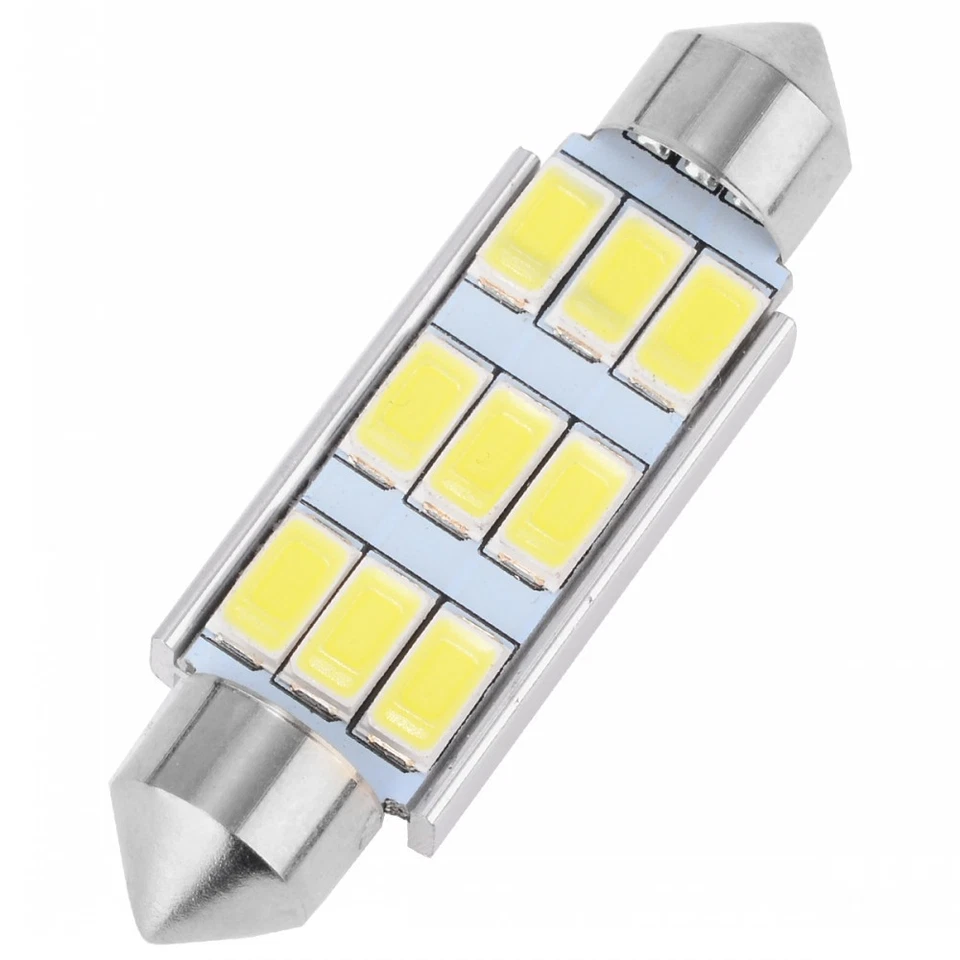 2X Auto Weiß 9 LED Lampe 41mm 5630 SMD Soffitte Innra DC 12V 3W - Bild 4 von 4