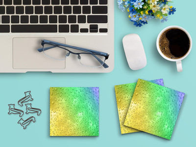 Sticky Notes 3 Pack 3''x3'' 50ct Rainbow Gradient Wet Water Droplets