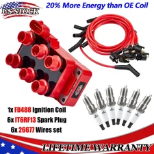 Ignition Coil + Wire Set +Spark Plug for Ford Mustang Mazda Mercury Jaguar FD488
