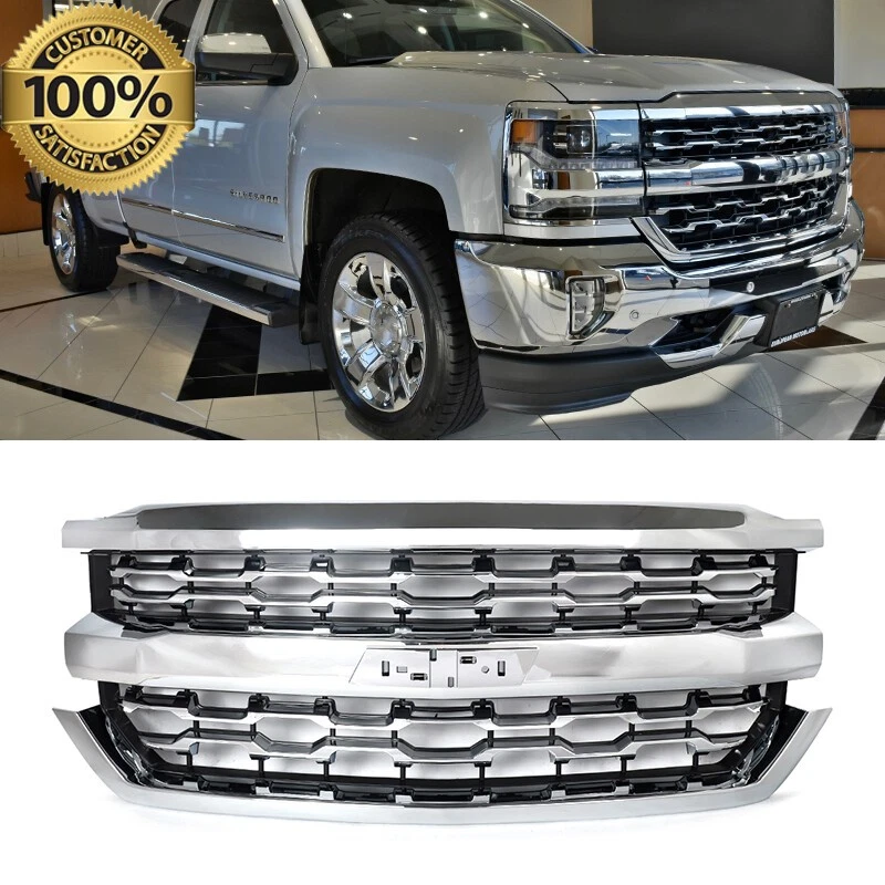 For 2016-2018 Chevrolet Silverado 1500 LTZ Chrome Front Bumper Grille Assembly - Изображение 2 из 4
