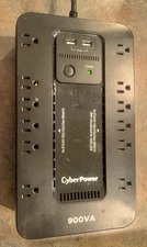 CyberPower ST900U Power Supply Battery Backup 900VA/500W 12 Outlets/2 USB Ports
