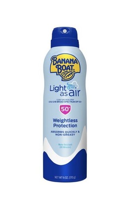 Banana Boat Light as Air Sunscreen Spray Broad Spectrum SPF 50 (4 Pack) Exp9/27