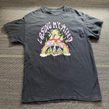Spencers Losing My Mind T Shirt Medium Black Stoned Frog Graphic Tee