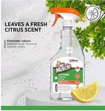 Image of Mr Muscle Kitchen Cleaner 750ml Citrus Degreaser Kills 99.9% Bacteria Spray Prox