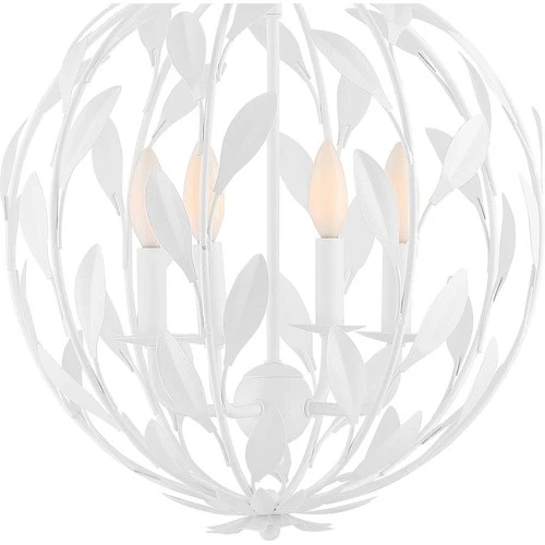 Crystorama 504-MT Broche Mini Chandelier Matte White - Picture 3 of 6