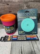 GoSili Reusable Silicone  Cup , straws and extra top