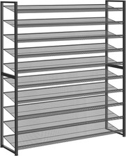 Shoe Rack Long Shoe Organizer,Max Holds 62 Pairs,10 Tier Metal Shoe Storage