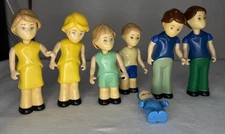 Vntg Little Tikes Dollhouse Family Lot Of 7 Mother Father Brother Sister Baby