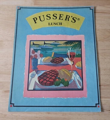 Vtg PUSSER'S LUNCH MENU Fold Out West End Tortola Caribbean