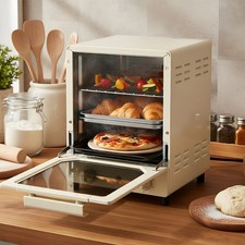 Mini Oven 15L 3-Tier Electric Oven Grill 70-250℃ Temp 60 Min Timer 750W White