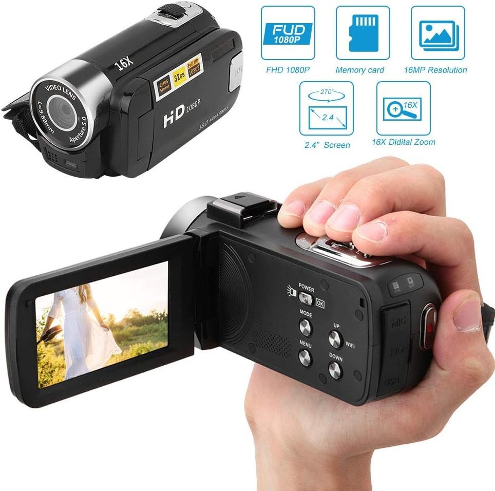 Digital Video Camera Tft Lcd 24mp 16x Zoom Dv Av Night Visio