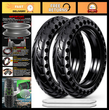 2-Pack 8.5x2 Airless Scooter Tires, Puncture-Proof Tubeless Replacement Tyres