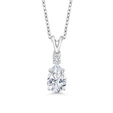 925 Sterling Silver G/H Lab Grown Diamond Pendant with Chain Set with