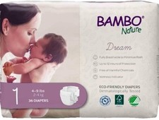 Bambo Nature Premium Baby Diapers, Size 1 4-9 Lbs , 36 Count X 7