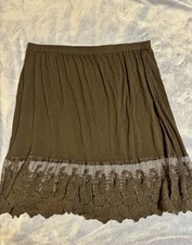 Black, Rayon, Half Slip w/ Lace Trim, 22  Long. Size 3X