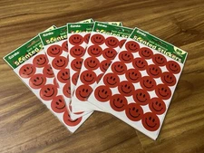 Vintage EUREKA Scented Red Smiles Scratch & Sniff Stickers Lot of 5 Packs NOS B2
