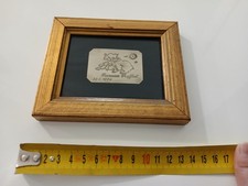 Quadro lastra argento 800 vintage 1984 incisione gatto firmato cornice legno