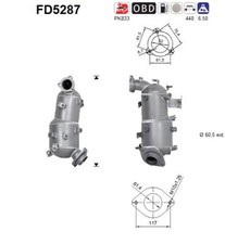 AS DPF Rußpartikelfilter Dieselpartikelfilter FD5287 Cordierit für TOYOTA RAV 4