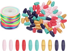 24Mm Breakaway Clasps with 10M Nylon Lanyard String Cords, 30 Set Plastic Bead B