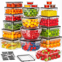 Frischhaltedosen 42Er Set, 21 BehäLter + 21 Deckel, Meal Prep, Auslaufsicher, De